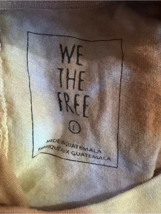 Free People We the Free Tie-Dye Tee Lilac Woods Long Sleeve Shirt Size Large - Picture 7 of 12